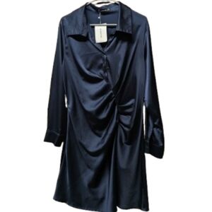 BloomChic Midnight Blue Satin Dress